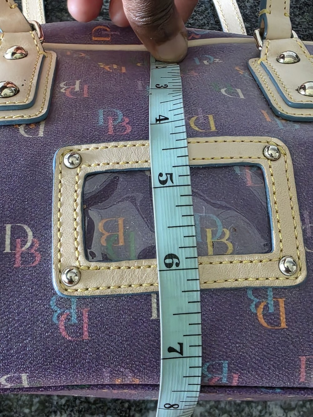 VTG 2000's Dooney & Bourke Rainbow DB Monogram Dome Satchel Shoulder Bag Y2k - Picture 13 of 14